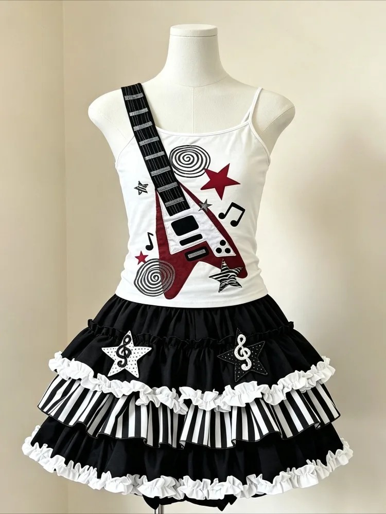 Retro 2000s Harajuku Two Piece - Cami Top Lace 评论和价格