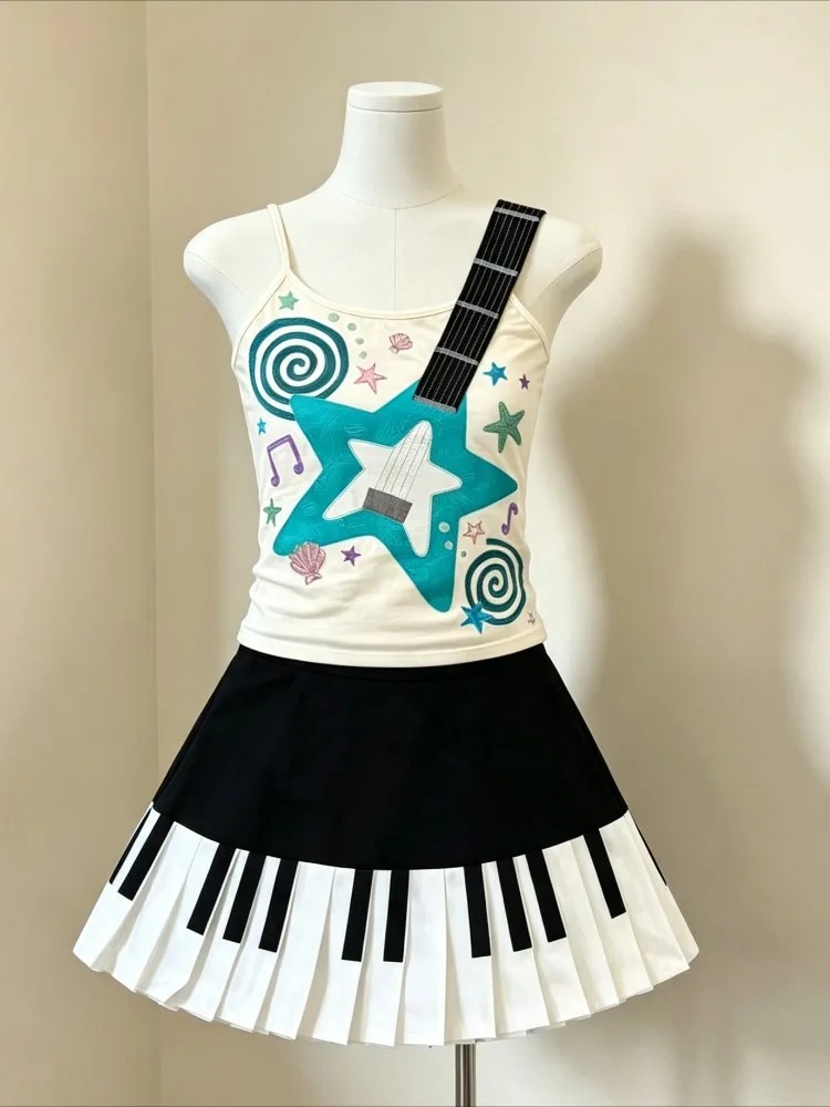 Retro 2000s Harajuku Two Piece - Cami Top Lace 评论和价格